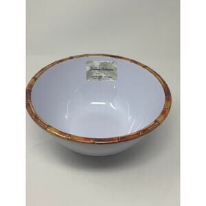 Tommy Bahama Melamine Serving Bowl Bamboo White 10" Diameter - NEW